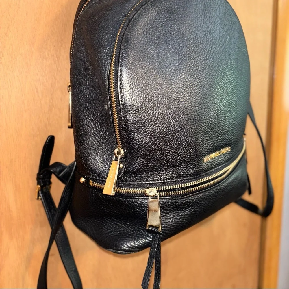 Michael Kors Black Leather Backpack